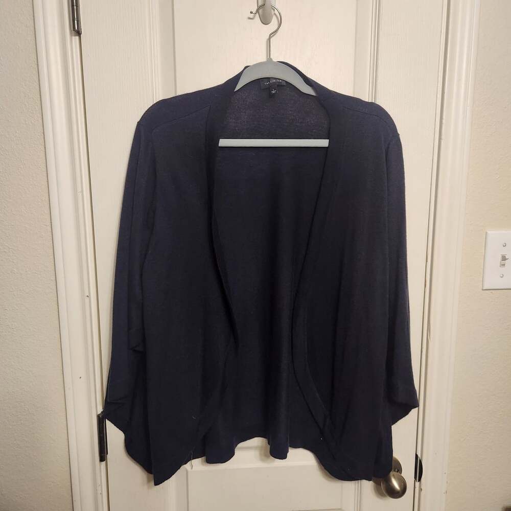 The Limited Cardigan wool blend Navy Blue Knit Open-Front